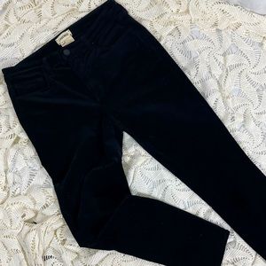 L'argence Black Jeans Velvet Sz 27 Made In USA Cotton Blend Soft Chenille Skinny